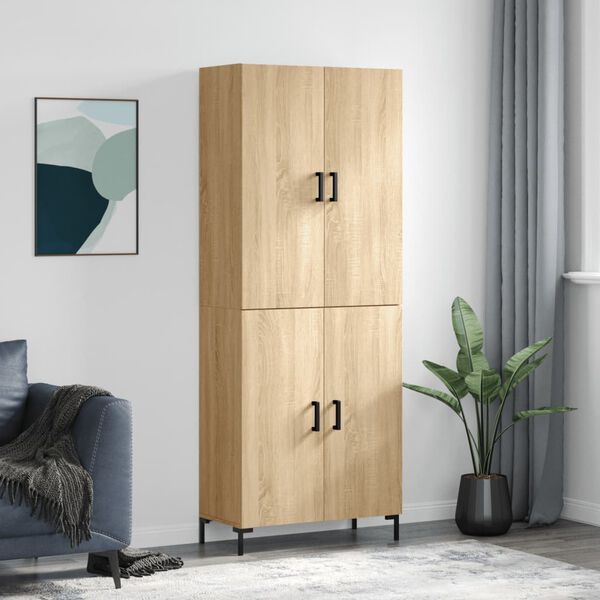vidaXL Highboard Sonoma-Eiche 69,5x34x180 cm Holzwerkstoff