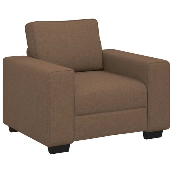vidaXL 3-teiliges Sofa-Set mit Kissen, brauner Stoff