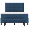 vidaXL Boxspringbett mit Matratze mit Kopfteil Blau 140 x 190 cm Stoff