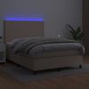 vidaXL Boxspringbett mit Matratze & LED Cappuccino-Braun 140x200cm