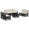 vidaXL Gartensofa-set 8 Stk. Schwarz Poly-Rattan