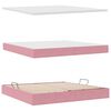 vidaXL Bett mit Stauraum und LED mit Matratze Rosa 200 x 200 cm Samt