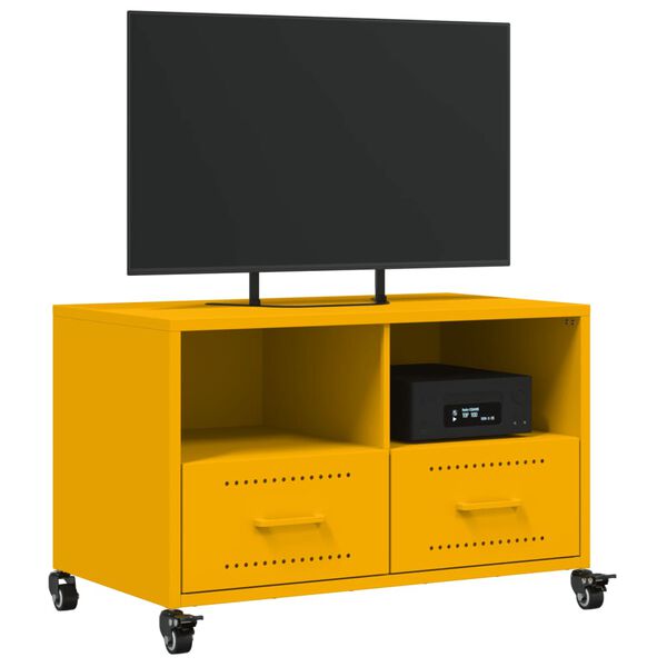 vidaXL TV-Schrank Senfgelb 68x39x43,5 cm Kaltgewalzter Stahl