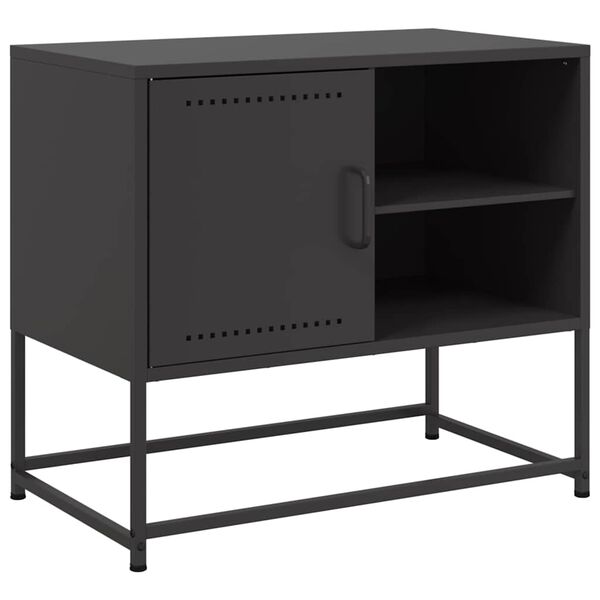 vidaXL TV-Schrank Schwarz 68x39x60,5 cm Stahl
