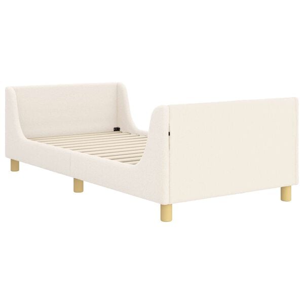 vidaXL Kinderbettgestell mit Kopfteil Creme 90 x 190 cm Schafstoff
