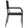vidaXL 7-tlg. Garten-Essgruppe Schwarz Poly Rattan und Stahl