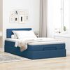 vidaXL Ottomane Bett mit Matratze & LEDs Blau 120x190 cm Stoff