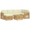 vidaXL Outdoor-Sofagarnitur 7 pcs Wei&szlig; und Creme Polyester