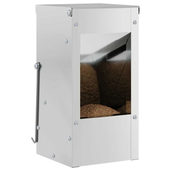 vidaXL Kaninchenf&uuml;tterer Silber 12,5 x 12,5 x 25 cm Verzinkter Stahl