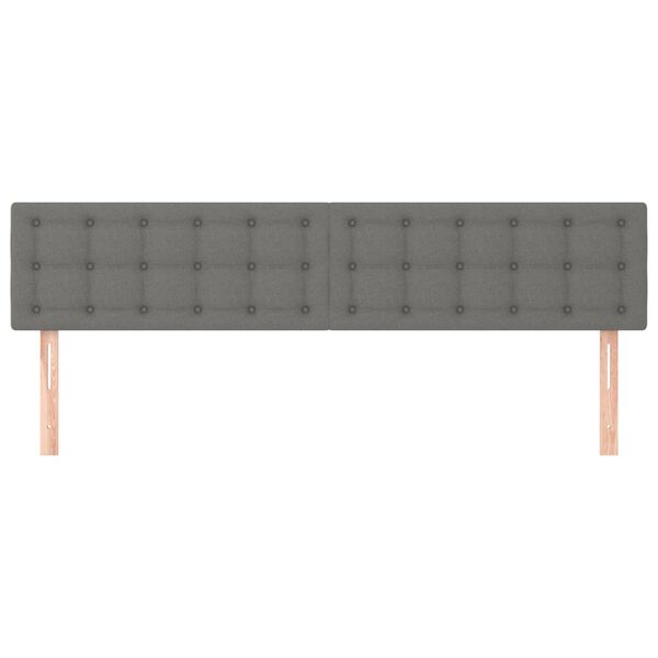 vidaXL Kopfteile 2 Stk. Dunkelgrau 90x5x78/88 cm Stoff
