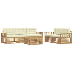 vidaXL Outdoor-Sofagarnitur 6 stk. Wei&szlig; und Creme