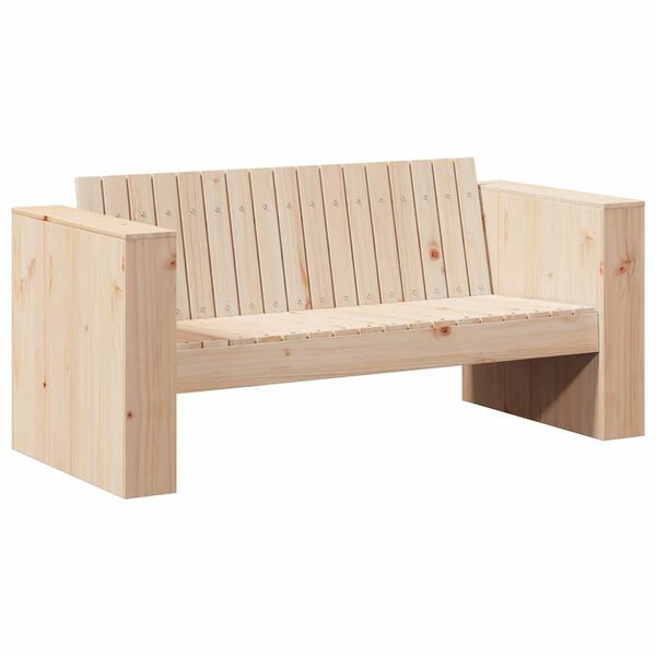 vidaXL Garten-Sofa Natur 134 x 60 x 62 cm Massives Kiefernholz