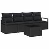 vidaXL Sofa Set 5 stk. 4-Sitzanzahl Schwarz Poly Rattan