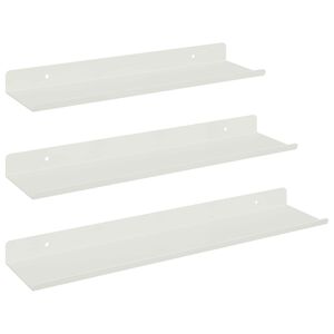 vidaXL Schwebendes Regal Wandmontiert 3 pcs Wei&szlig; 40 x 9 x 2,5 cm Stahl