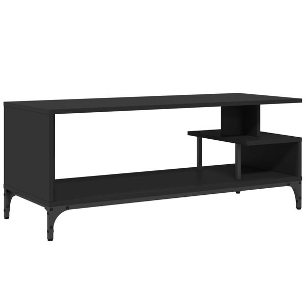 vidaXL TV-Schrank Schwarz 102x40x41 cm Holzwerkstoff und Stahl