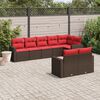 vidaXL 8-tlg. Garten-Sofagarnitur mit Kissen Braun Poly Rattan