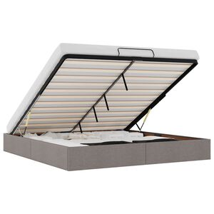 vidaXL Ottoman-Bett ohne Matratze Taupe 200x200 cm Stoff