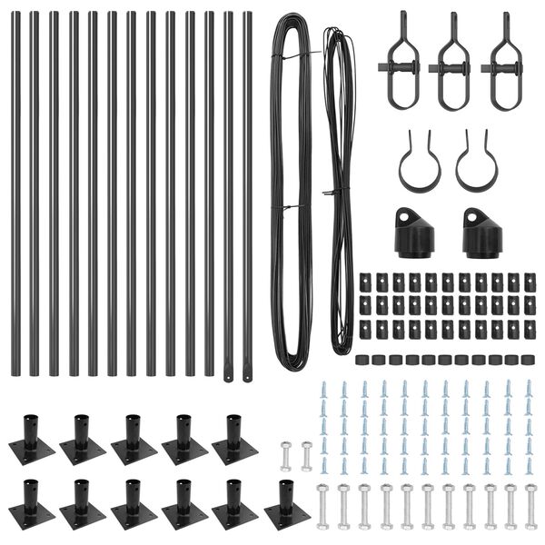 vidaXL Zaunpfosten 13 pcs Grau Stahl