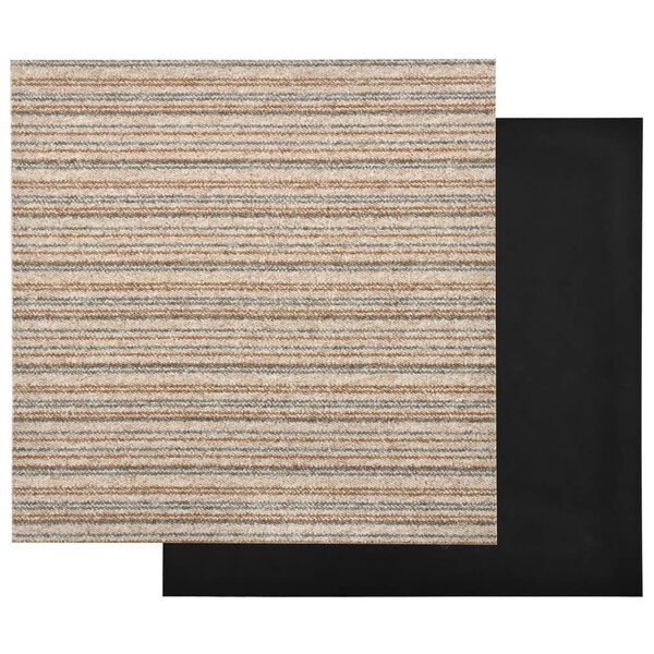 vidaXL Teppichfliesen 20 Stk. 5 m&sup2; 50x50 cm Gestreift Beige