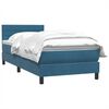 vidaXL Boxspringbett mit Matratze Dunkelblau 80x210 cm Samt