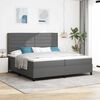 vidaXL Boxspringbett mit Matratze Dunkelgrau 200 x 200 cm Stoff