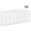 vidaXL Gabionen mit Hochbogen 6 Stk. 400x30x140/160cm Verzinktes Eisen