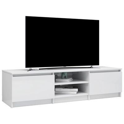 vidaXL TV-Schrank Hochglanz-Weiß 140x40x35,5 cm Holzwerkstoff