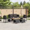 vidaXL Gartensofa-set mit Kissen 6 pcs Schwarz Poly-Rattan