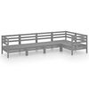 vidaXL 5-tlg. Garten-Lounge-Set Massivholz Kiefer Grau