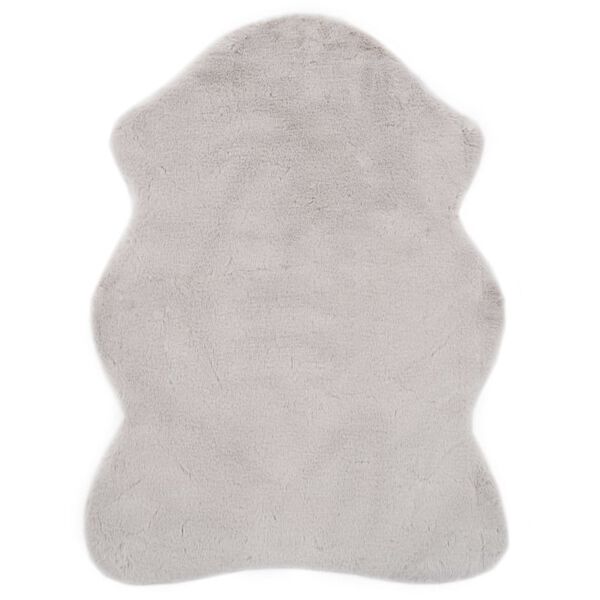 vidaXL Teppich 65x95 cm Kunstfell Grau