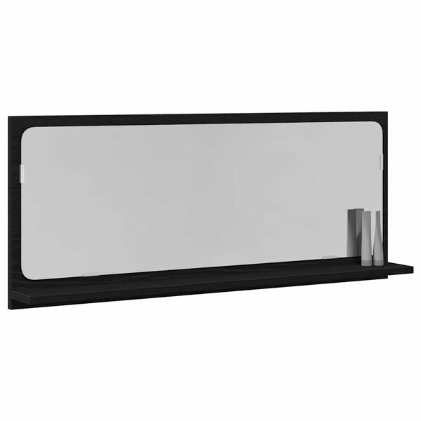 vidaXL Spiegelablage mit Regal Schwarz Eichen-Optik 90 x 10,5 x 37 cm