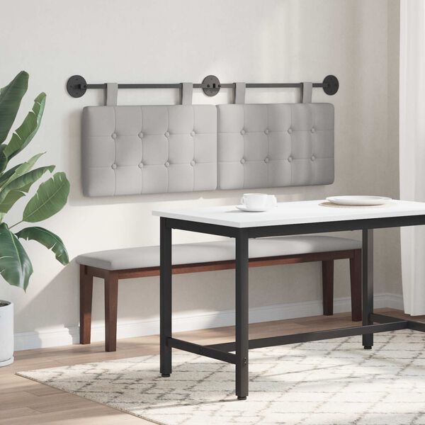 vidaXL H&auml;ngevorderseite Wandmontiert Wolkengrau 130 x 55 x 5 cm Stoff