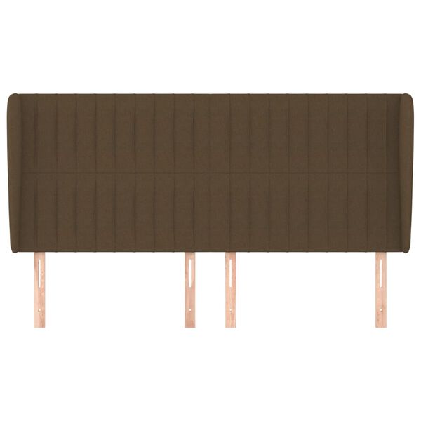vidaXL Kopfteil mit Ohren Dunkelbraun 163x23x118/128 cm Stoff