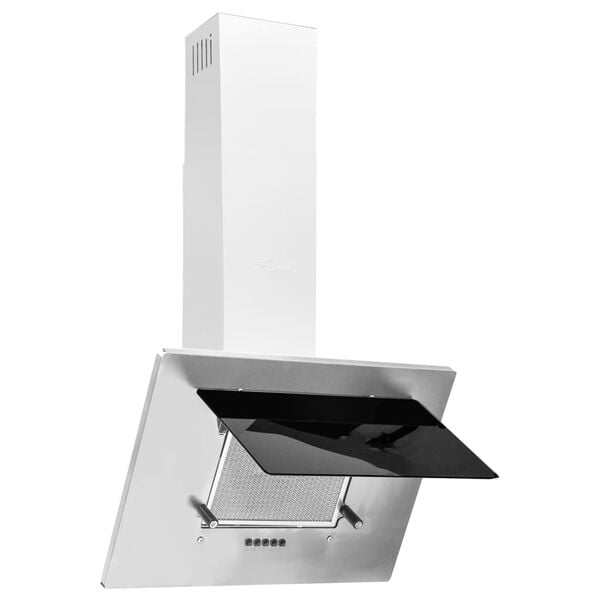 vidaXL Dunstabzugshaube 60 cm Edelstahl und Hartglas Silbern