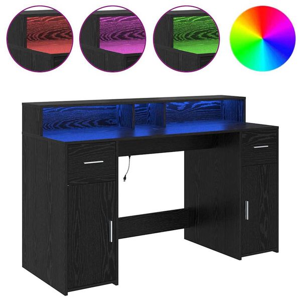 vidaXL Schreibtisch Schwarze Eiche 140 x 55 x 91 cm Holzwerkstoff