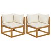 vidaXL Ecksofas 2 Stk. Modular mit Kissen Massivholz Akazie
