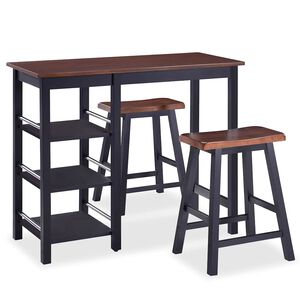 vidaXL Bar Set 3 St&uuml;ck MDF Schwarz