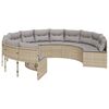 vidaXL Gartensofa mit Kissen Rund Beige Poly-Rattan