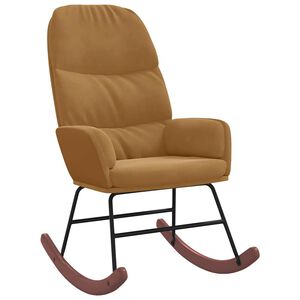 vidaXL Schaukelstuhl Braun Samt