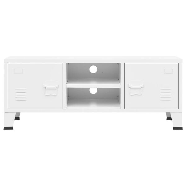 vidaXL TV-Schrank Industrie-Stil Weiß 105x35x42 cm Metall
