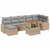 vidaXL Garten-Sofa-Set mit Speicher 8 pcs Beige Poly Rattan