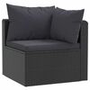 vidaXL 7-tlg. Garten-Lounge-Set mit Auflagen Poly Rattan Schwarz