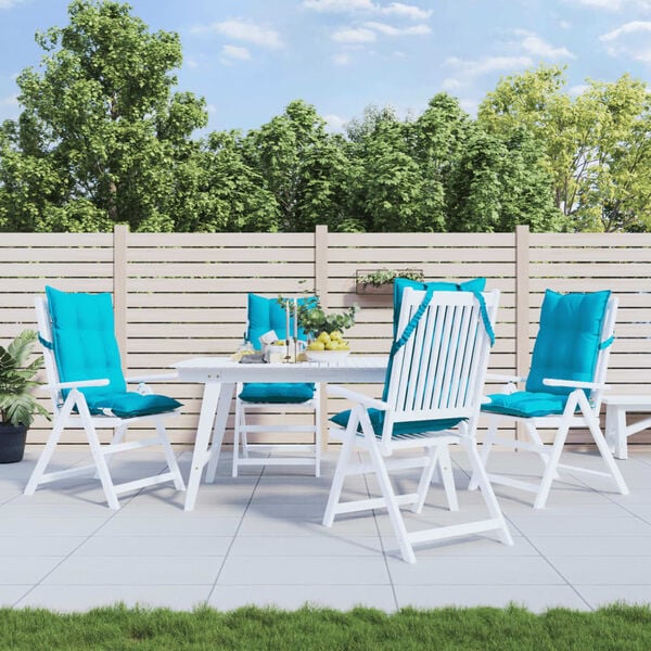 vidaXL Hochlehner-Auflagen 4 Stk. T&uuml;rkis Oxford-Gewebe