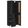 vidaXL Highboard Schwarz Eichen-Optik 69,5 x 34 x 180 cm Holzwerkstoff