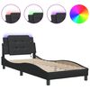vidaXL Bettgestell mit LED ohne Matratze "Zadar" Schwarz 100x190 cm