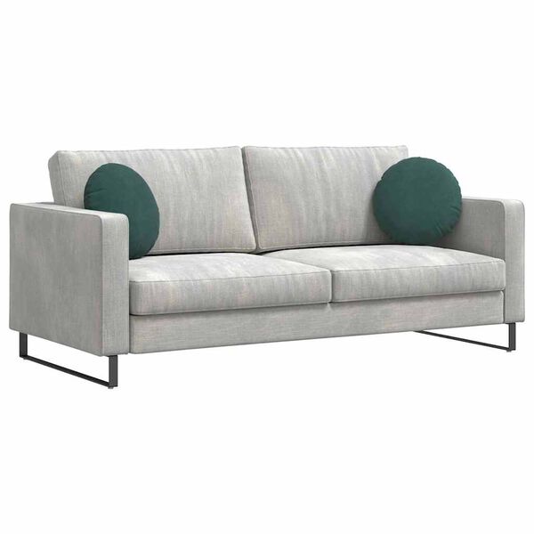 vidaXL Sitzkissen 2 Stück Dunkelgrün Ø 40 x 13 cm Samt