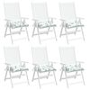 vidaXL Stuhlkissen 6 Stk. Blattmuster 50x50x7 cm Oxford-Gewebe