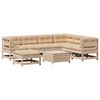 vidaXL 8-tlg. Garten-Lounge-Set mit Kissen Massivholz Kiefer
