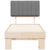 vidaXL Bettgestell mit gepolstertem Kopfteil Hellgrau 80 x 200 cm
