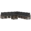 vidaXL Gartensofa-set 10 stk. Grau und Dunkelgrau Poly-Rattan